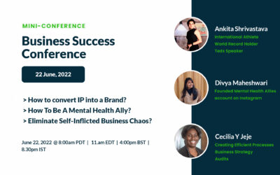 Intellectual Property, Mental Health Ally, Self-Inflicted Business Chaos – Business Success Conference June